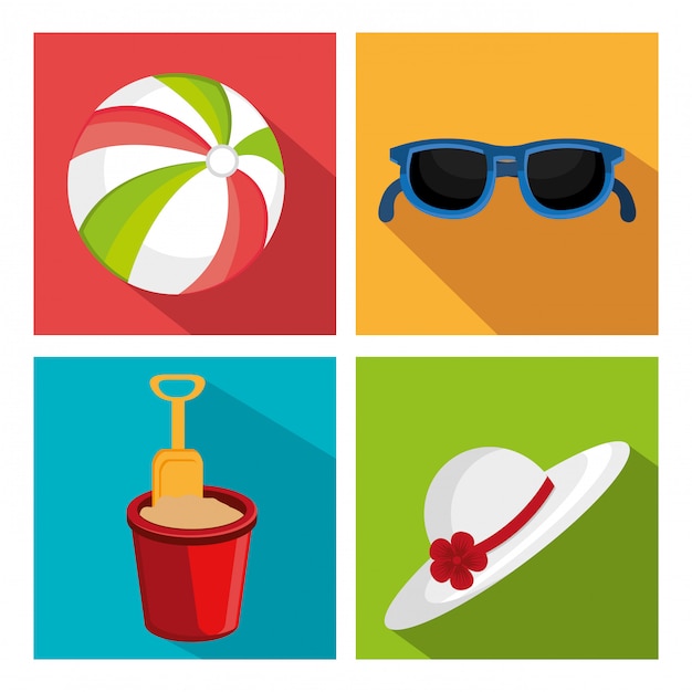 Gratis Vektor sommerdesign.