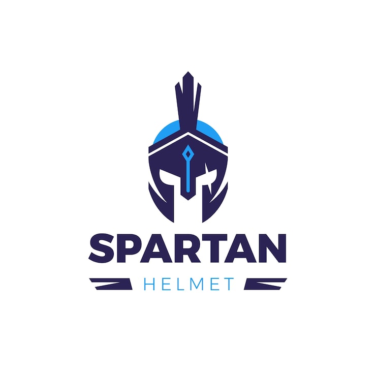 Gratis Vektor spartansk hjelm logo skabelon