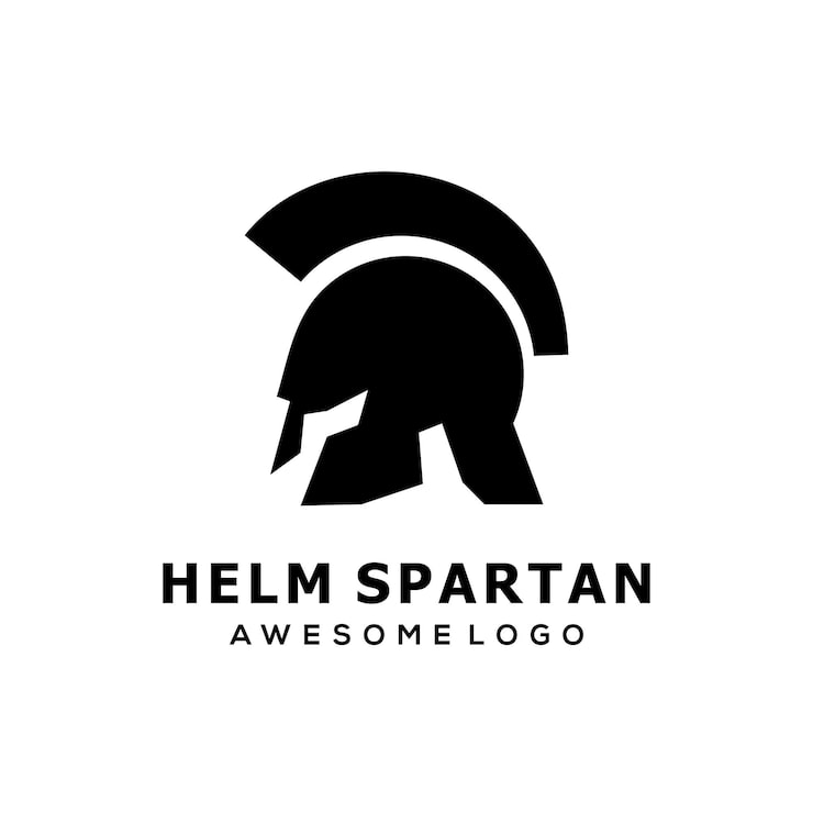 Gratis Vektor spartansk silhuet logo