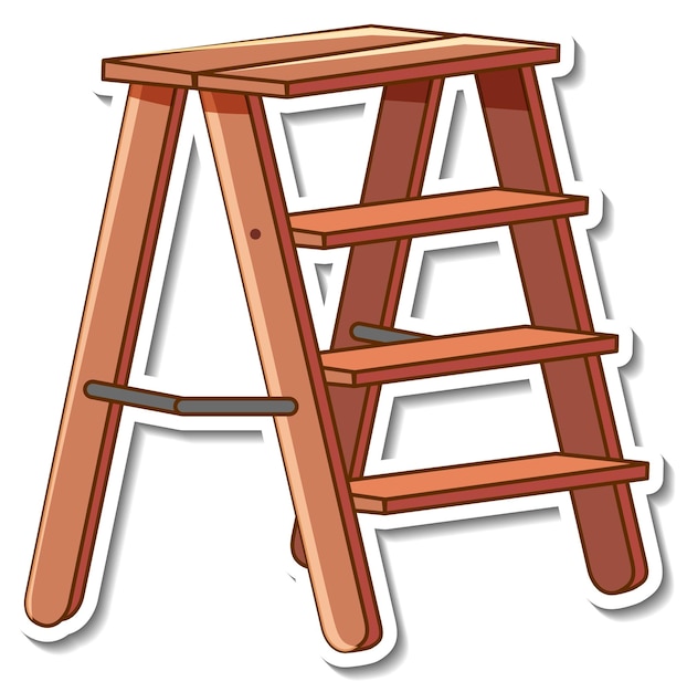 Gratis Vektor stickerdesign med isolerede trætrapper