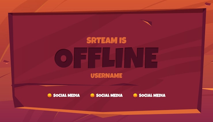 Gratis Vektor stream är offline twitch tecknad bakgrund etikett