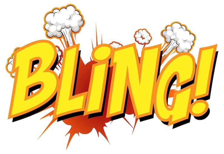 Gratis Vektor talboble i tegneseriestil med "bling"-tekst