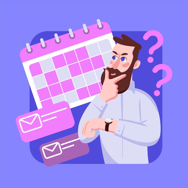Gratis Vektor tidsbokning med kalender