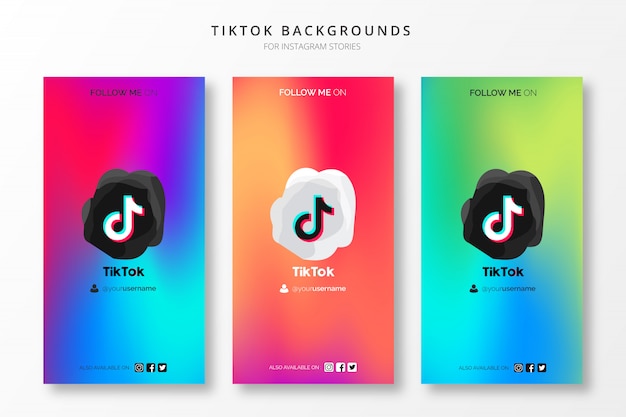 Gratis Vektor tiktok insta stories samling