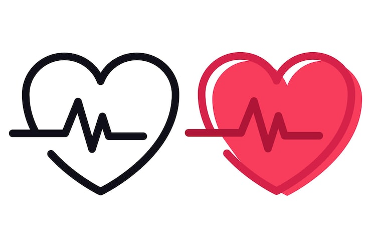 Gratis Vektor to ekg hjerteslag linje hjerter