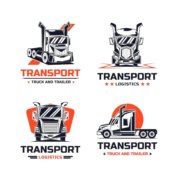 Gratis Vektor transport logo design pakke
