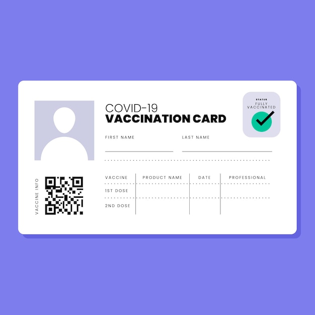 Gratis Vektor vaccinationspass med lutning