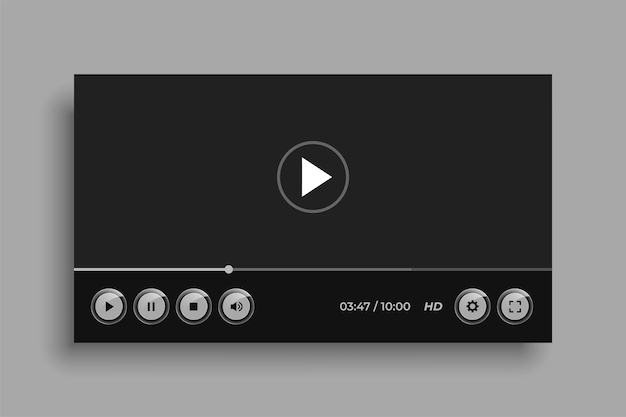 Gratis Vektor videoskabelondesign med sort tema