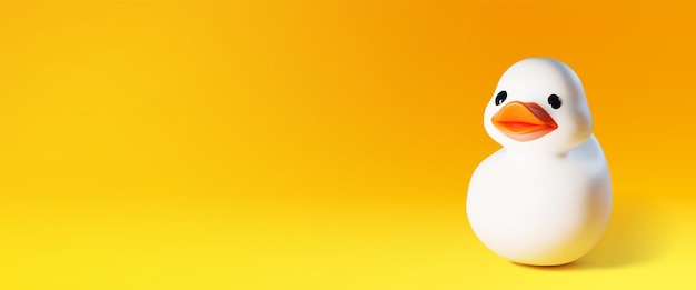 Gratis Vektor vit gummianka på gul bakgrund