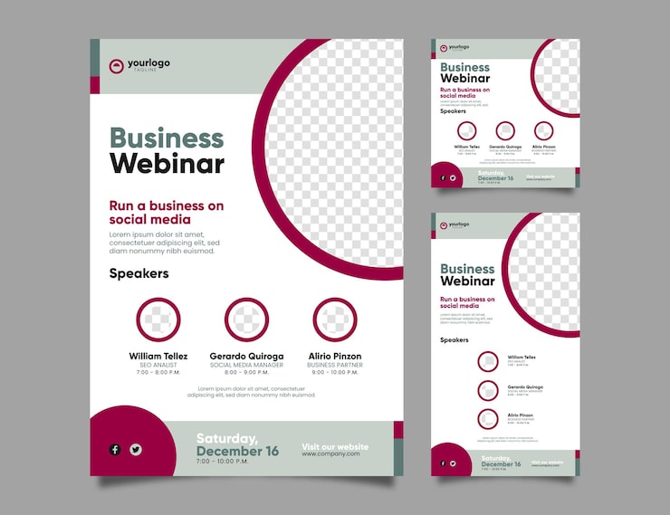 Gratis Vektor webinar flyers-mall