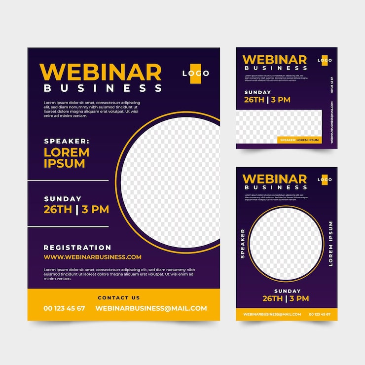 Gratis Vektor webinar flyers-mall