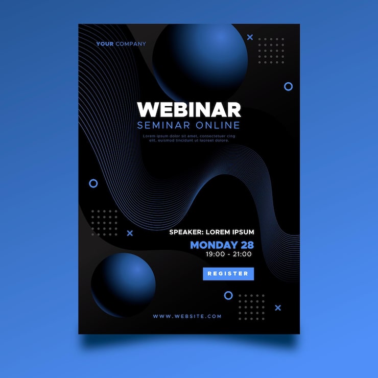 Gratis Vektor webinar flyers-mall