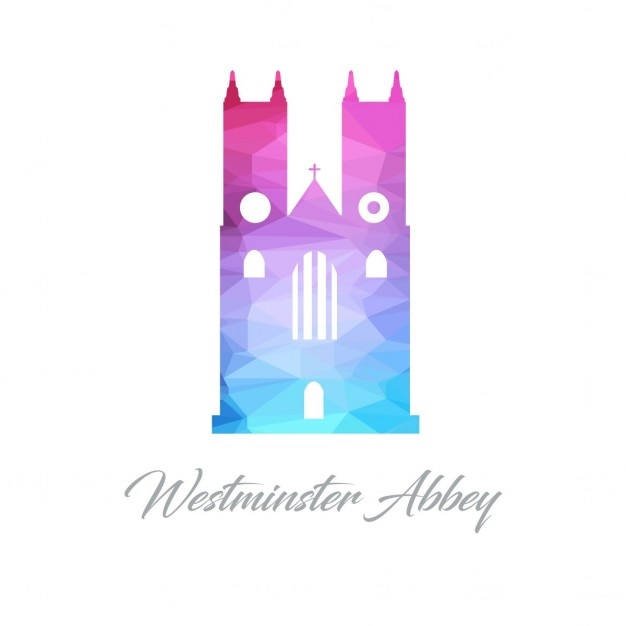 Gratis Vektor westminster abbey, polygonale former