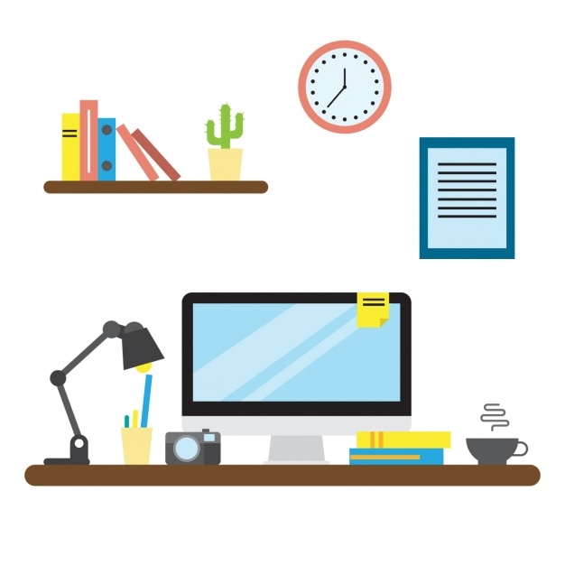 Gratis Vektor workspace baggrundsdesign