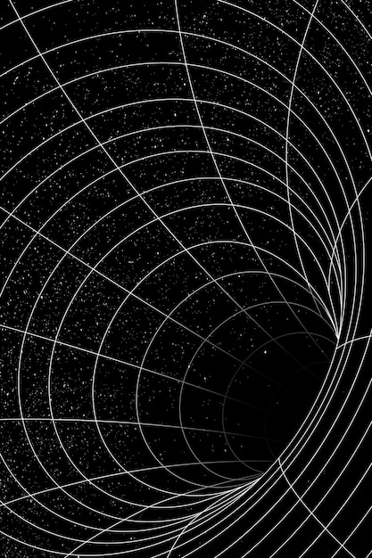 Gratis Vektor 3d grid ormehull illusjonsdesign element vektor