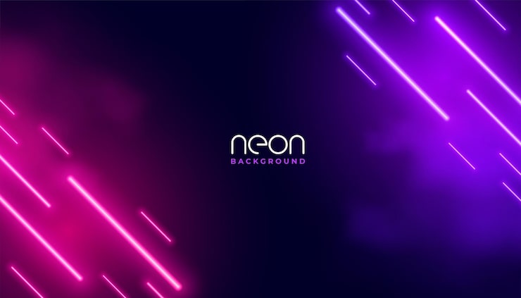 Gratis Vektor abstrakt neonlys regn med røyk bakgrunn