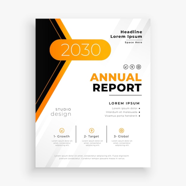 Gratis Vektor årsrapport layout vise årlige data med stil