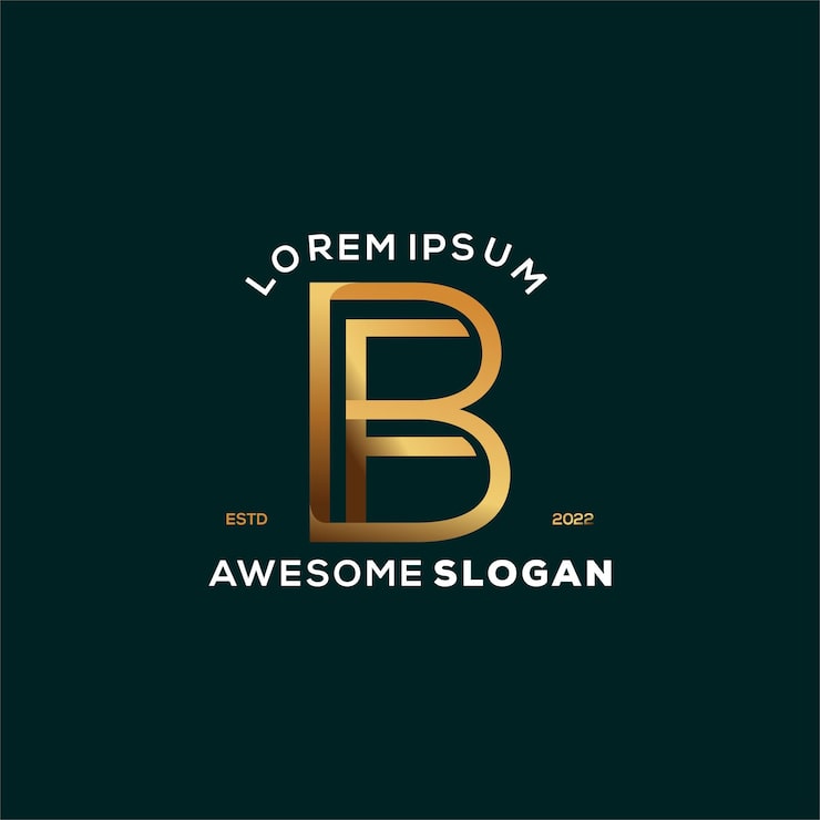 Gratis Vektor b bokstav gradient luksus logodesign