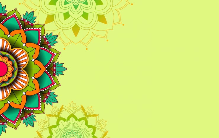 Gratis Vektor bakgrunnsmal med mandala-mønsterdesign