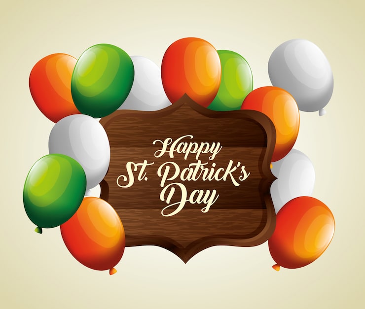 Gratis Vektor ballonger med treemblem for st. patricksdag