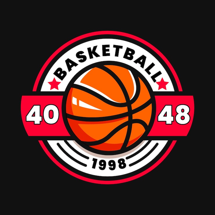 Gratis Vektor basketball-logomal med flatt design