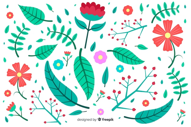 Gratis Vektor blomsterbakgrunn