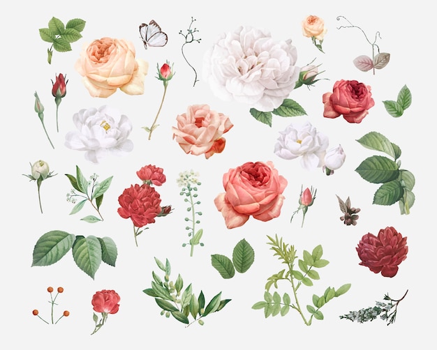 Gratis Vektor blomsterdesign bakgrunn