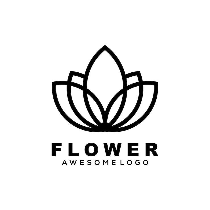 Gratis Vektor blomstersilhuett-logo