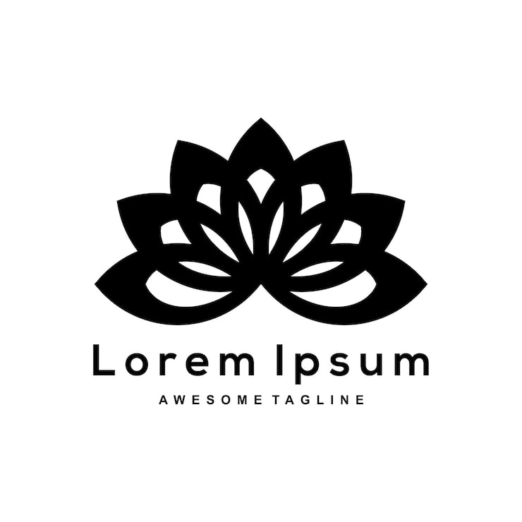 Gratis Vektor blomstersilhuett-logo
