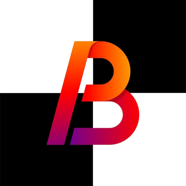 Gratis Vektor bokstaven b gradient logodesign vektor