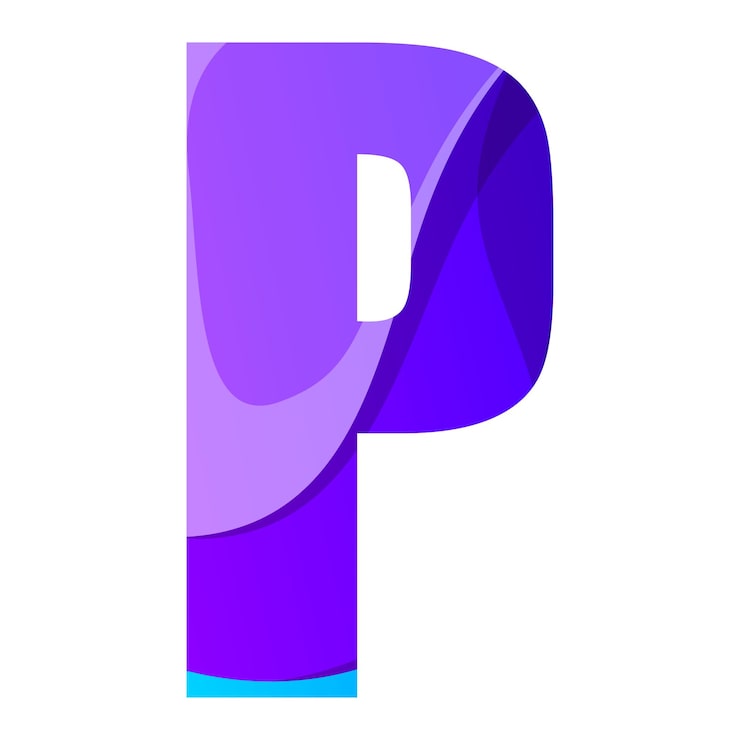 Gratis Vektor bokstaven p gradient ikondesignlogo