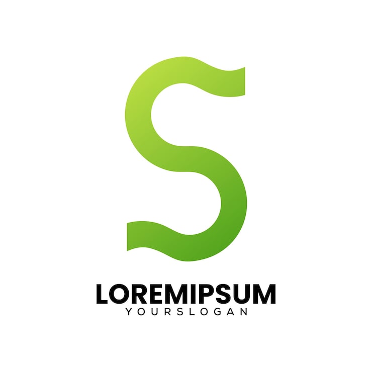 Gratis Vektor bokstaven s, kreativ logodesign