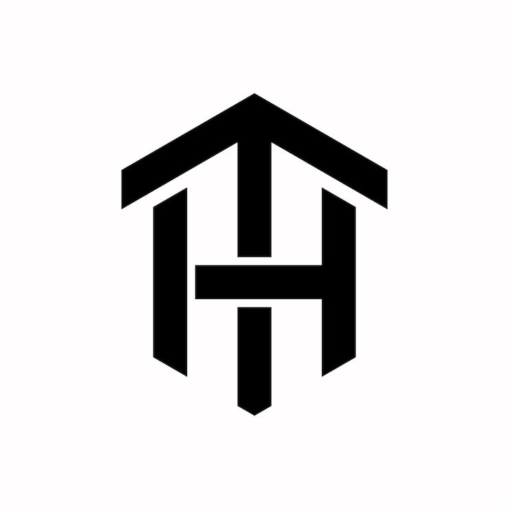 Gratis Vektor bokstaven t h logodesign