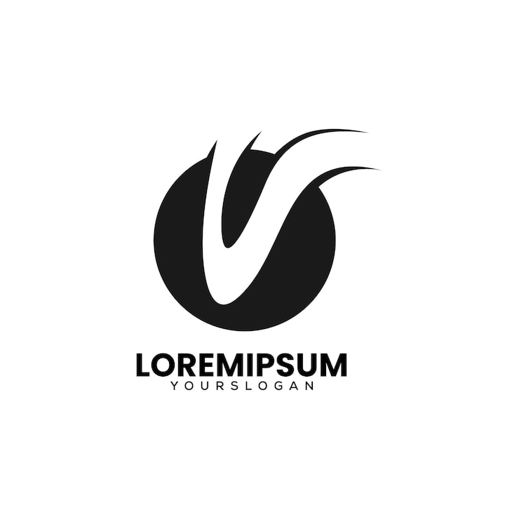 Gratis Vektor bokstaven v logo design mal