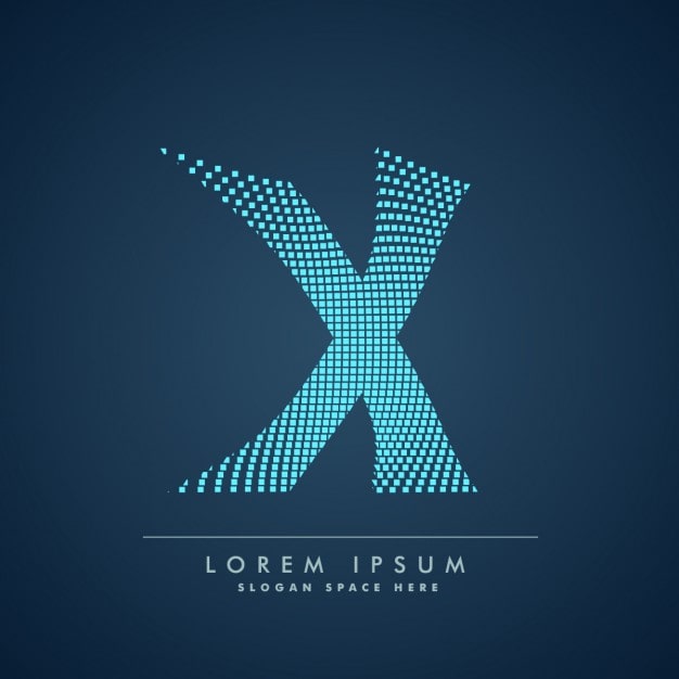 Gratis Vektor bølgete bokstav x-logo i abstrakt stil
