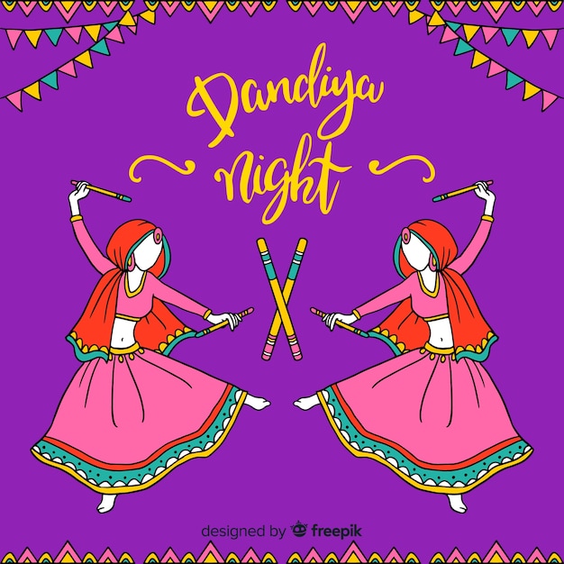 Gratis Vektor dandiya night-bakgrunn