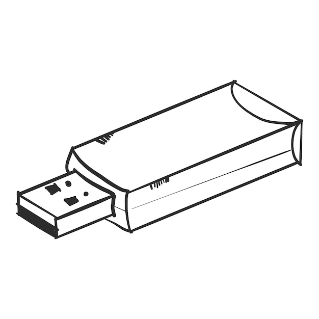 Gratis Vektor doodle flashdisk