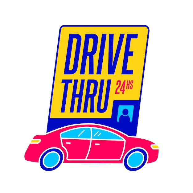 Gratis Vektor drive-through-skilt