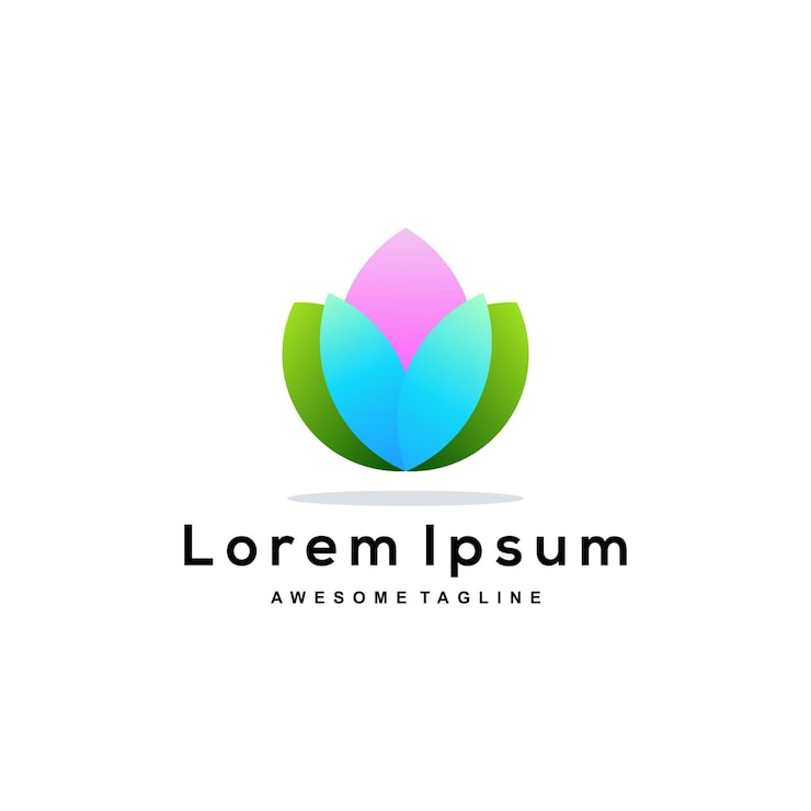 Gratis Vektor fargerik blomsterlogo illustrasjon