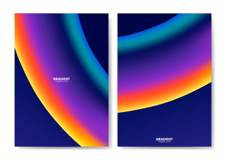 Gratis Vektor fargerik gradient tapetmal design
