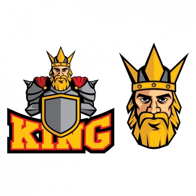 Gratis Vektor farget konge logodesign