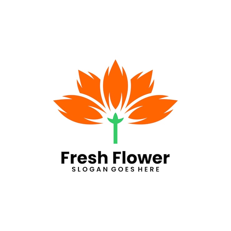 Gratis Vektor fersk blomsterlogo