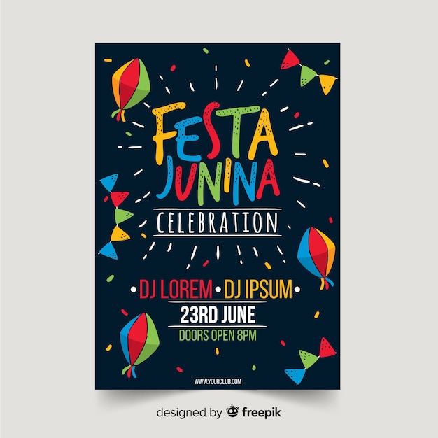 Gratis Vektor festa junina flyer