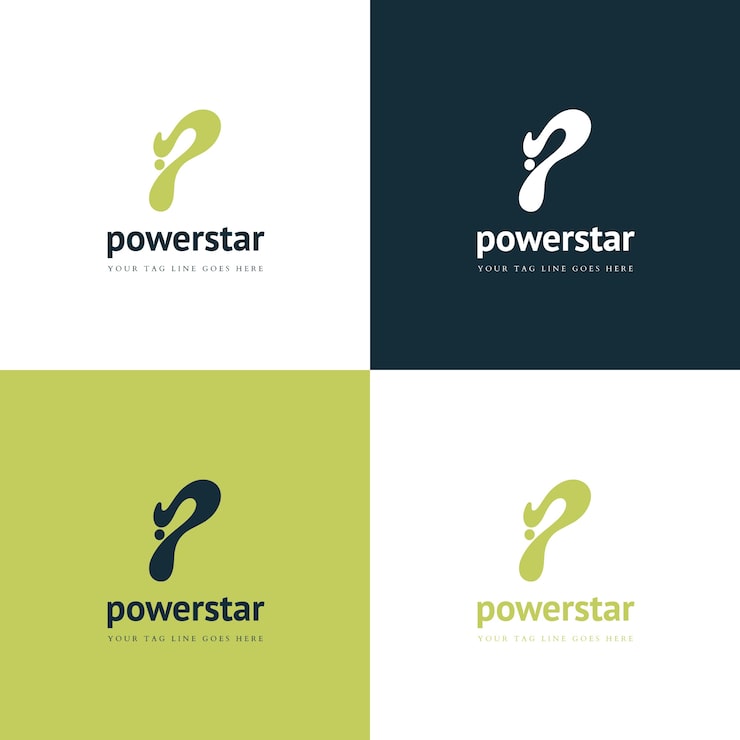 Gratis Vektor flat bokstav p logo mal sett