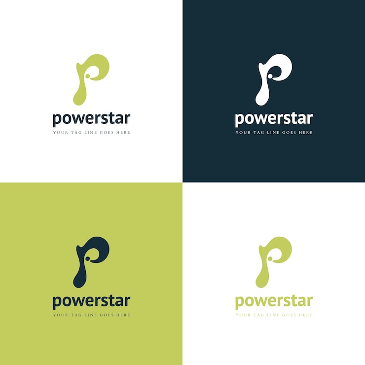 Gratis Vektor flat bokstav p logo mal sett