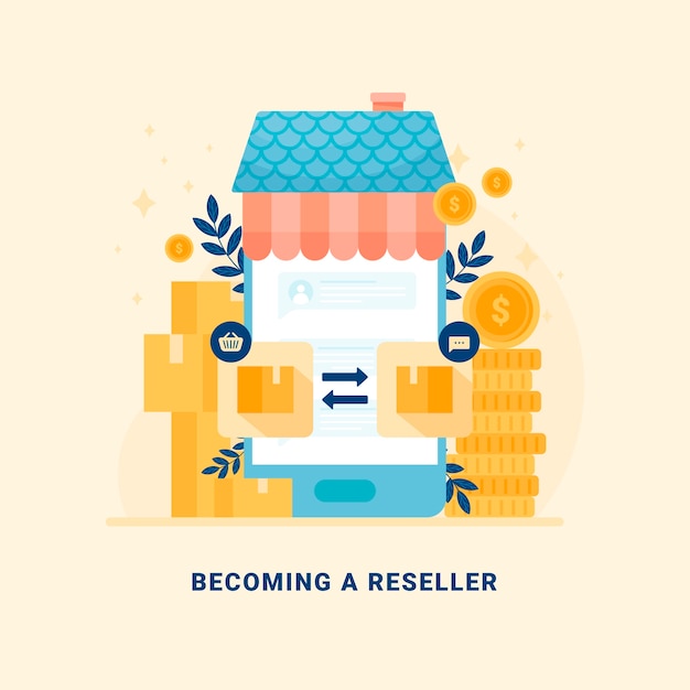 Gratis Vektor flat design forhandler illustrasjon