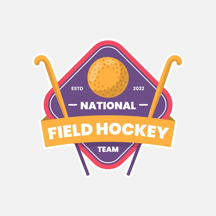 Gratis Vektor flat design hockey logo