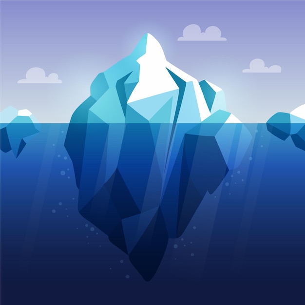 Gratis Vektor flat design isfjellkonsept
