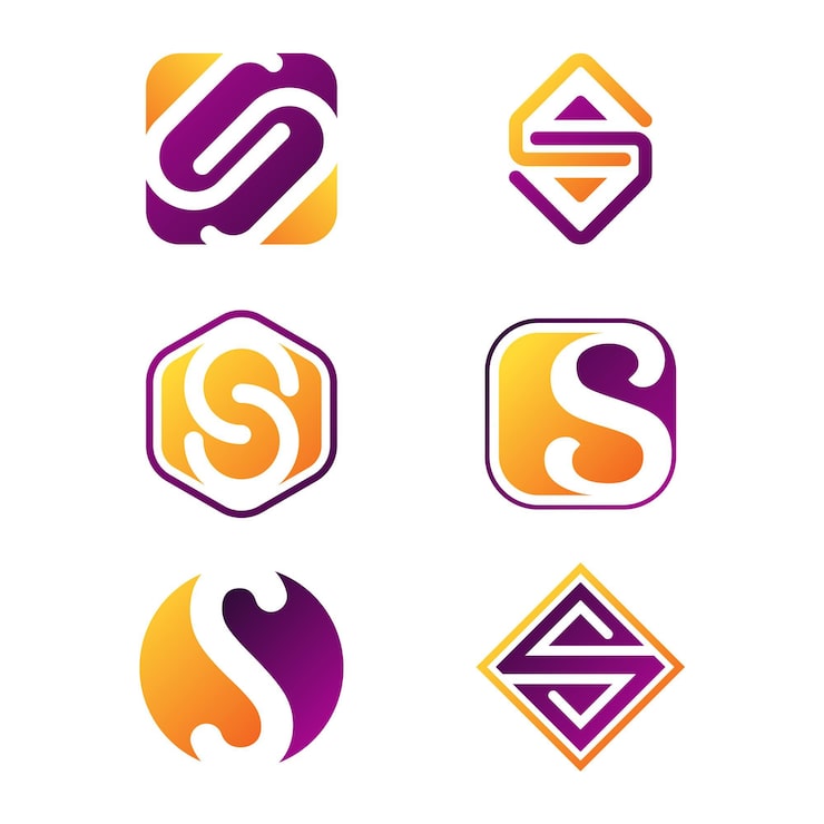 Gratis Vektor flat s-logosamling