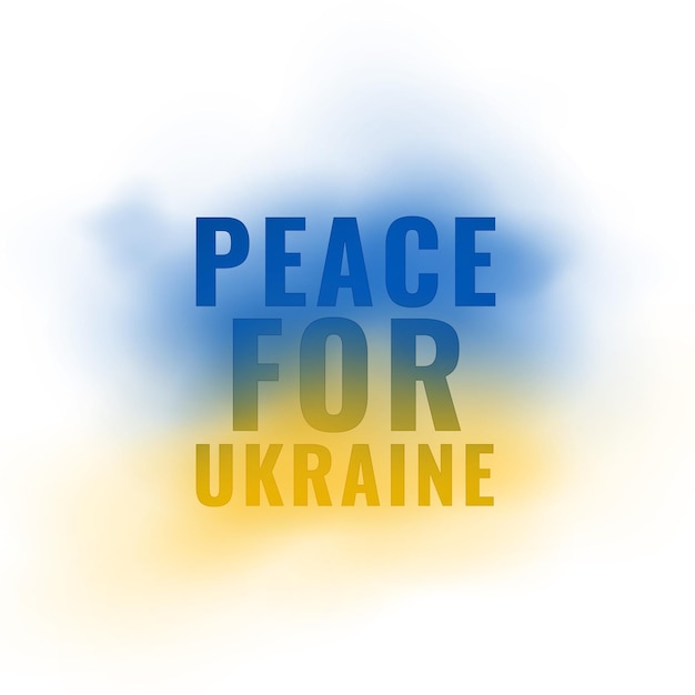 Gratis Vektor fred for ukraina-tekst i flaggfarger